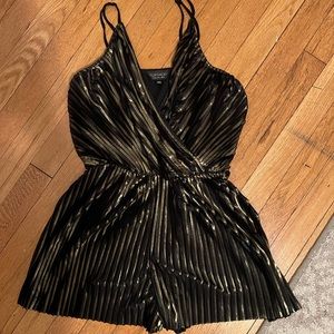 Top shop black and gold romper.